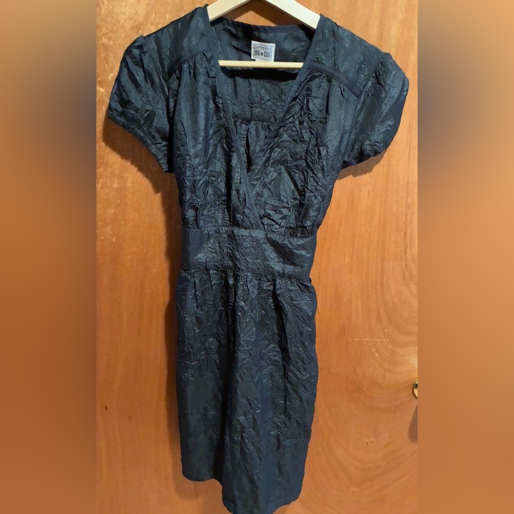 Converse Dark Navy Textured Short-Sleeve Dress